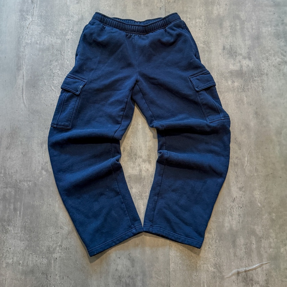 Vintage VTG Y2K 2000's 00's Navy Cargo Sweatpants Baggy Relax Fit Wide Legged
